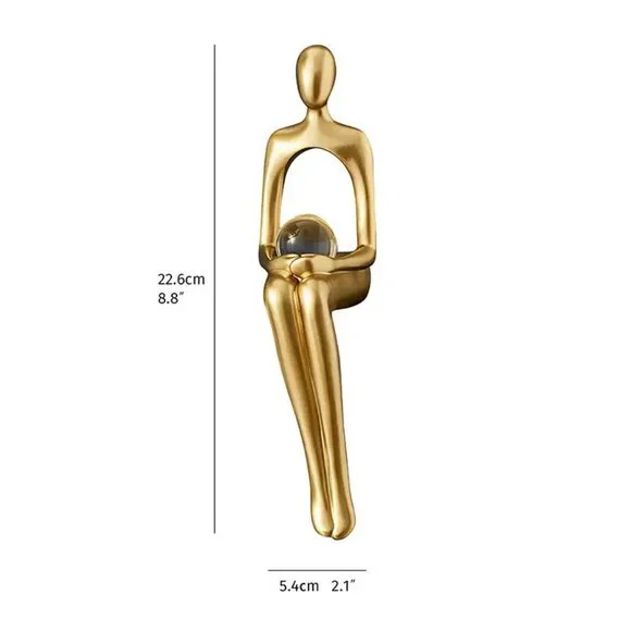 Set of 4 Golden Abstract Sitting Sculptures - Creative and Modern Art Pi… - Picture 9 of 9